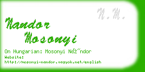 nandor mosonyi business card
